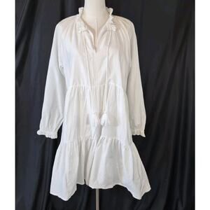 Roller Rabbit Womens White Silk Blend Janni Shift Dress Small
